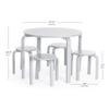 Guidecraft Nordic Table and Stools Set for Toddlers: Gray - Stacking Bentwood Stools with Curved Wood Activity Play Table - Toddler's Modern Kitchen, Playroom and Classroom Furniture view 2