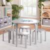 Guidecraft Nordic Table and Stools Set for Toddlers: Gray - Stacking Bentwood Stools with Curved Wood Activity Play Table - Toddler's Modern Kitchen, Playroom and Classroom Furniture view 3