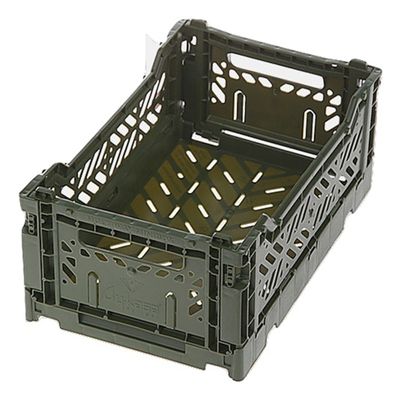 AYKASA Collapsible Storage Bin Container Basket Tote, Folding Basket Crate Container : Storage, Kitchen, Houseware Utility Basket Tote Crate Mini-Box (Khaki)