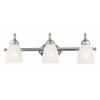 GLOBE Electric 50783 3-Light Vanity Light, Satin Nickel Finish, Alabaster Glass Shades, 23-Inch Bathroom Wall Fixture, E26 Base, Easy Installation view 1