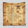 Ambesonne Island Map Tapestry, Super Detailed Treasure Map Grungy Rustic Pirates Gold Secret Sea History Theme, Wall Hanging for Bedroom Living Room Dorm Decor, 60" X 80", Beige Brown view 1