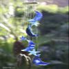 NOVICA Dyed Blue Agate Moon and Star Wind Chimes, Blue Moon and Stars' view 2