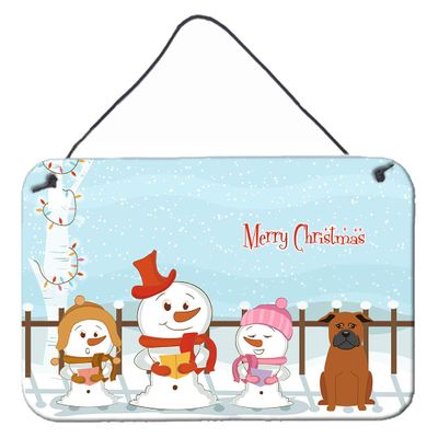 Caroline's Treasures BB2442DS812 Merry Christmas Carolers Chinese Chongqing Dog Wall or Door Hanging Prints Aluminum Metal Sign Kitchen Wall Bar Bathroom Plaque Home Decor, 8x12, Multicolor