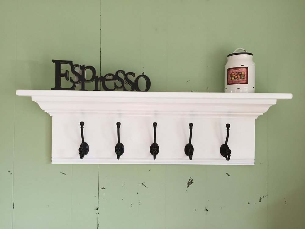 Wall Coat Rack Fancy Mantel Coat Rail 36" with Crown Molding