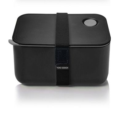 YOKO DESIGN 1386 Lunch Box Airtight Plastic 19.5 x 6.8 x 12.2 cm Black