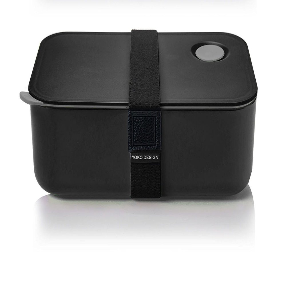 YOKO DESIGN 1386 Lunch Box Airtight Plastic 19.5 x 6.8 x 12.2 cm Black