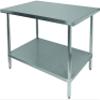 ACE WT-E2418 Commercial Flat Top Work Table with 16 Gauge Stainless Steel Top, 1 Galvanized Undershelf & Adjustable Bullet Feet 24" L x 18" W x 35" H ETL Certified view 1