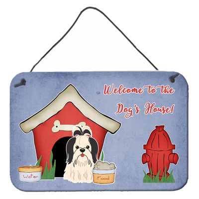Caroline's Treasures BB2842DS812 Dog House Collection Shih Tzu Black White Wall or Door Hanging Prints Aluminum Metal Sign Kitchen Wall Bar Bathroom Plaque Home Decor, 8x12, Multicolor