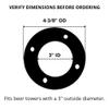 3" Kegerator Tower Gasket, Rubber Replacement Base Seal for Beer Towers view 2