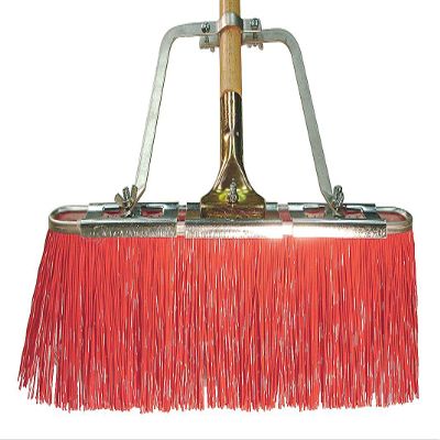TOUGH GUY Orange Poly Heavy Duty Push Broom with Handle