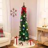 Northlight 6' x 21" Pre-Lit Northern Balsam Fir Pencil Artificial Christmas Tree - Multi LED Lights view 2