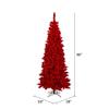Vickerman 7.5' Flocked Red Fir Artificial Christmas Tree, Red Dura-lit LED Lights - Snow Covered Faux Tree - Seasonal Indoor Home Decor view 2