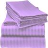 6 PC Sheet Set Egyptian Cotton Sheets Extra Deep Pockets (+21 Inches) Queen Bed Size, Lavender Stripe 600 Thread Count Machine Washable view 1