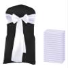 MDS Satin Chair Sashes, 100 Pack, 7x108 Each, Decorative Chair Bows Ribbon Tie Backs for Wedding Party, Holiday Dinner, Birthday, Reception, Banquet, Hotel & Event Decoration - White view 1