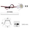 AIBOO 12V Under Cabinet LED Lights 9 Packs of Recessed Mini Downlights for Indoor with Hard Wired Cable and Connectors for Stair Step Furniture Showcase Lighting (Warm White) view 3