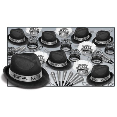 Beistle Chairman Assortment for 50 People, One Size, Black/Silver/White