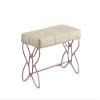 Acme Priya II Upholstered Bench with Metal Tube in White and Light Purple view 1