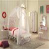 Acme Priya II Upholstered Bench with Metal Tube in White and Light Purple view 2