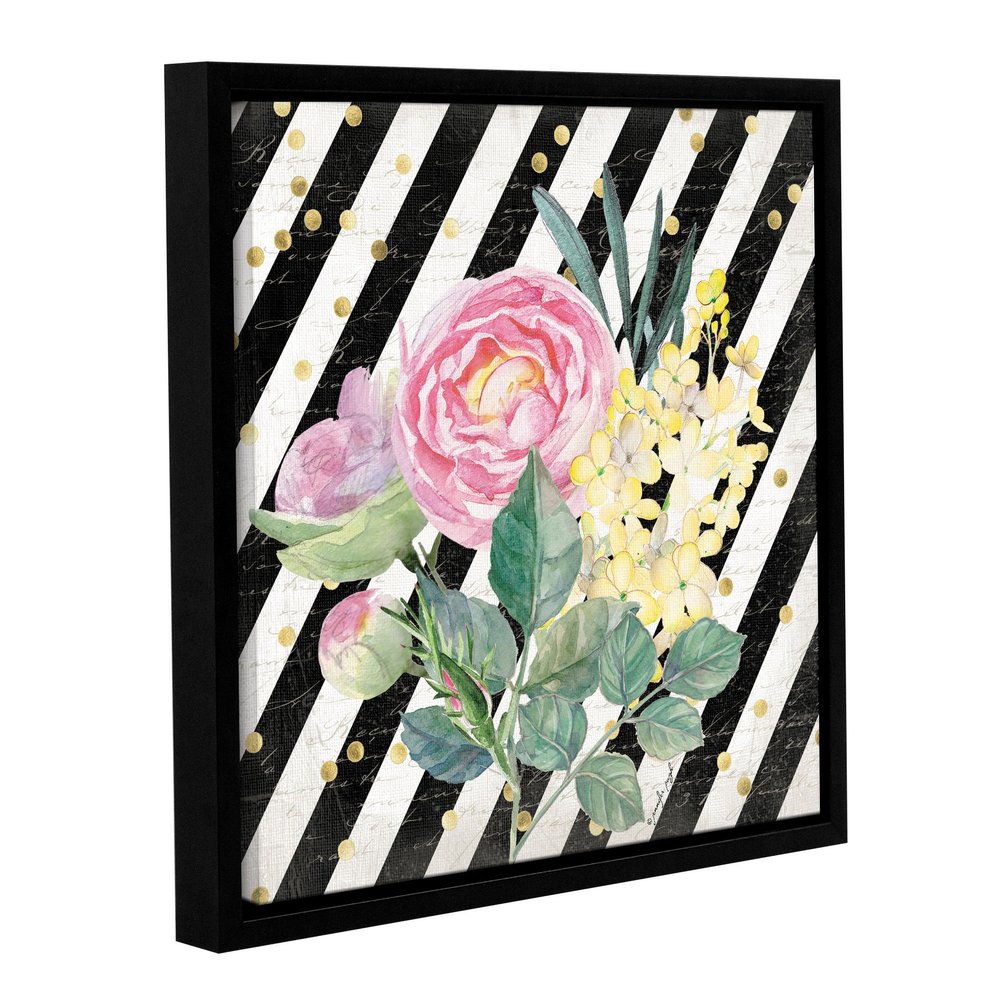 Jennifer Pugh ''BW Floral II'' Removable Wall Art Mural, 14X14