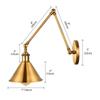 LITFAD Retro Adjustable Wall Light Brass Finish 1 Light Wall Sconce 7" W Industrial Wall Lamp Mounted Lighting Fixture with Cone Shade view 2