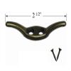 2 1/2" Antique Brass METAL CORD CLEAT for Woven Woods, Roman and Pleated Shades view 2