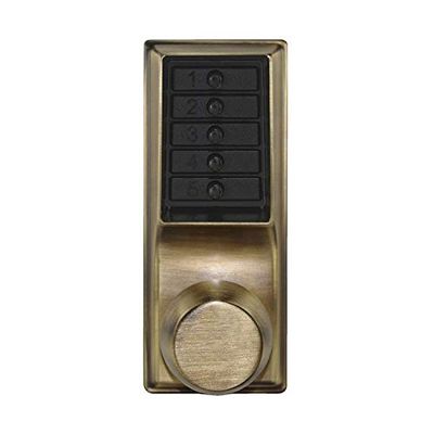 Simplex 1011-03-41 Cylindrical Lock, Combination Entry Only, No Key Override Bright Brass