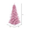 Vickerman 7.5' x 52" Pink Fir Artificial Christmas Tree with 1634 PVC Tips, Metal Hinged Branches, Unlit Design, Includes Metal Tree Stand for a Fun Holiday Display view 2