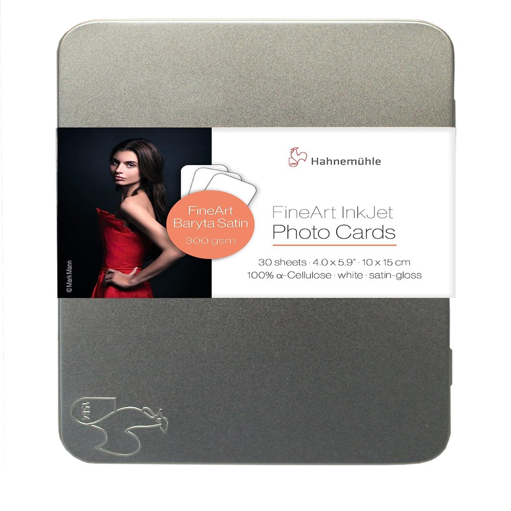 Hahnemuhle FineArt Baryta Satin Inkjet Photo Card, 4x6", 30 Sheets