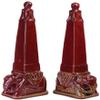 AA Importing Orchard Creek Designs 10221 Elephant Finial, Set of 2, Antique Red view 1