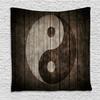 Ambesonne Ying Yang Tapestry, Rustic Wood with Ying Yang Sign Art Grunge Design Peace Balance Yoga Nature, Wall Hanging for Bedroom Living Room Dorm Decor, 40" X 60", Beige Brown view 1