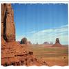 Ambesonne American Shower Curtain, Scenic View of Monument Valley Sandstone Butte Rocks Wild West Desert Landscape, Cloth Fabric Bathroom Decor Set with Hooks, 69" W x 84" L, Cinnamon Blue view 2