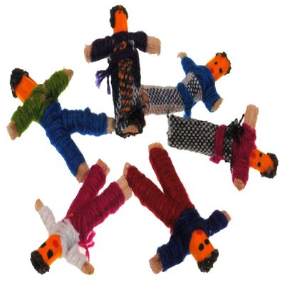 Terrapin Trading 6 Handmade Fairtrade Guatemalan Worry Dolls Mayan Tribal Shaman Witch Magic Good
