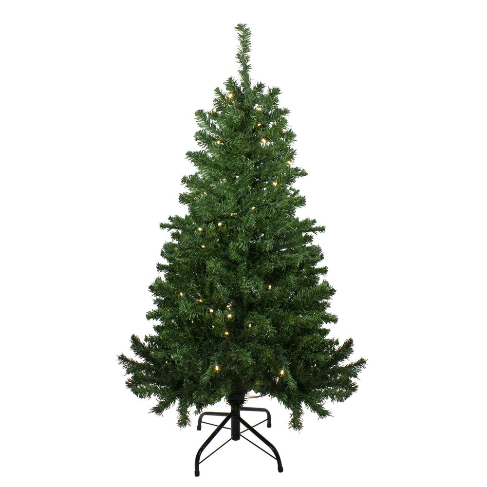 Northlight Pre-Lit Mixed Classic Pine Artificial Christmas Tree with Warm Clear LED Light, 4' x 30", Green