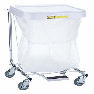 Laundry Hamper Cart, 1 Comp, Gray, 7 cu. ft