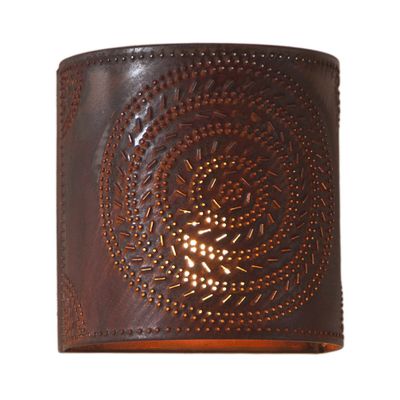 Irvins Country Tinware Chisel Sconce Light in Rustic Tin