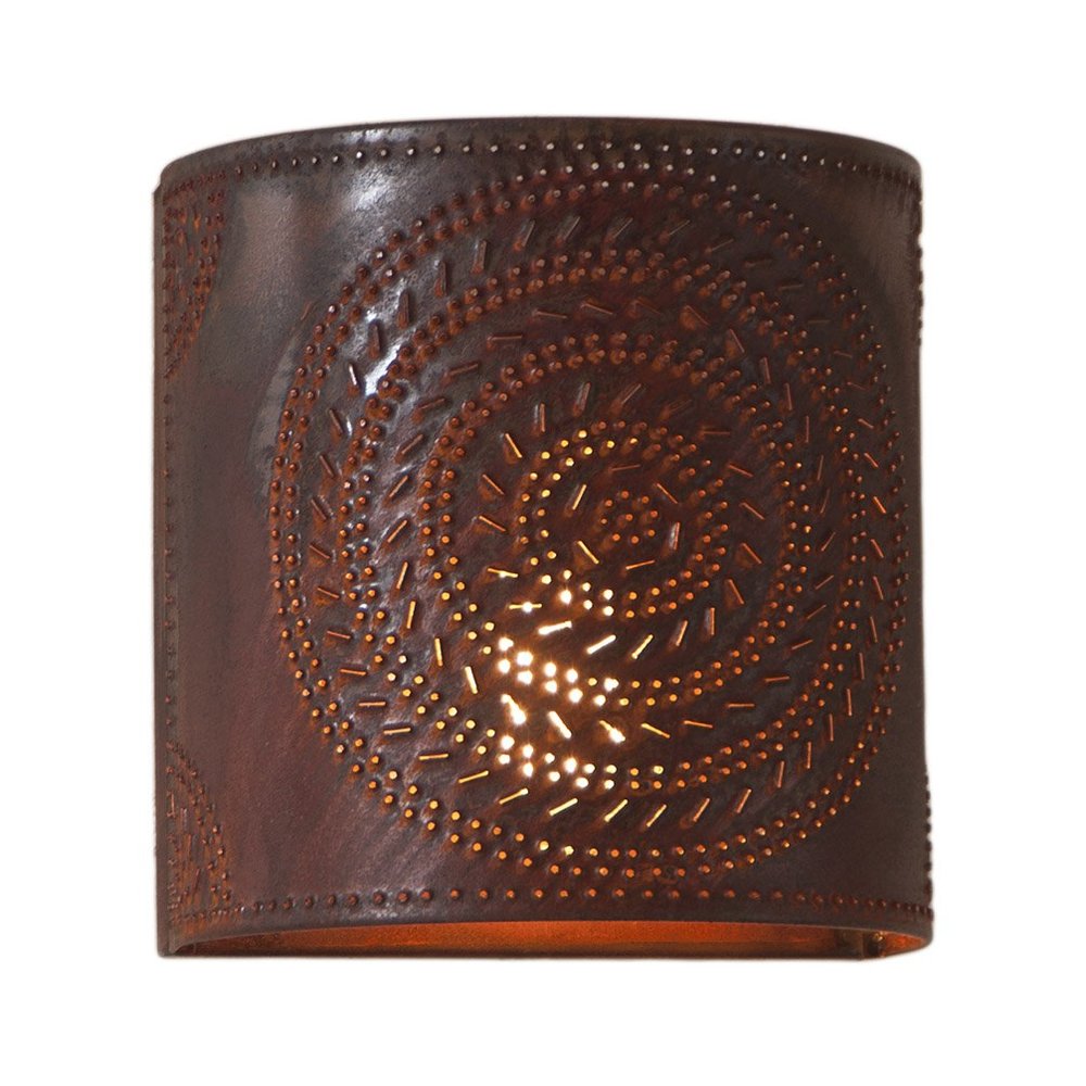 Irvins Country Tinware Chisel Sconce Light in Rustic Tin