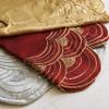 Balsam Hill Elizabeth Beaded Christmas Tree Skirt - Cranberry, Silver & Gold Luxury Tree Skirts with Hand-Applied Beads for Tree Decor, Silver, 60" view 2