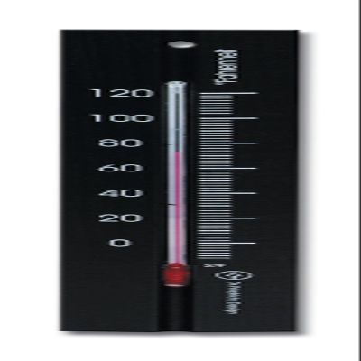 Analog Wall Thermometer Beechwood 7.8 inch Fahrenheit Temperature Scale (Black)