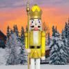 ECOM-CDL 5 feet Life Size Wooden Nutcracker Figure Yellow King with a Scepter for Shop-Window Home Decor K26 view 1