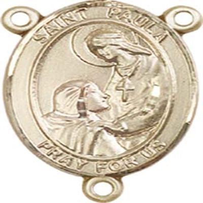 14K Gold Filled Saint Paula Rosary Centerpiece Medal, 3/4 Inch