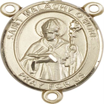14K Gold Filled Saint Malachy O'more Rosary Centerpiece Medal, 3/4 Inch