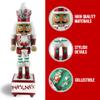 Christmas Nutcracker Figure Soldier Working Music Box With Red and Green Feather and Rhinestones 12 inch Exclusive Design by Nutcracker Ballet Gifts view 3
