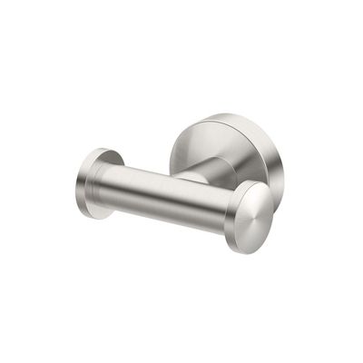 Gatco 4645A Glam 2 Hook Double Robe Hook, Wall Mounted Hook for Bathroom Towels & Robes, 3.10 Inch W, Satin Nickel