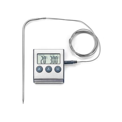 ibili Digital/Magnetic Thermometer with Probe, Stainless Steel, Silver/White, 6 x 7 x 30 cm