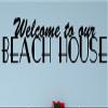 Welcome to Our Beach House Wall Decals Stickers, Black, 24" view 1