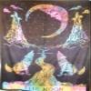 Traditional Jaipur Twin Tie Dye Wolf Tapestry, Indian Celestial Urban Wall Hanging, Bohemian Moon Bedding, Hippie Picnic Throw, Boho Dorm Room Decorations, Gypsy Beach Blanket, 55"x85" Inch view 1
