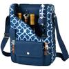 Picnic at Ascot - Wine Carrier Deluxe with Glass Wine Glasses and Accessories for Two, Trellis Blue view 1