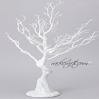 rackcrafts.com White Jumbo X Large Manzanita Tree Manzanilla Tree Decoration Table Center Piece With Standing Base Shatterproof Wedding Special Events
