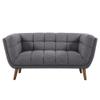 Armen Living Phantom Loveseat in Dark Grey Linen and Walnut Wood Finish view 1