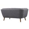 Armen Living Phantom Loveseat in Dark Grey Linen and Walnut Wood Finish view 3